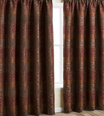 Bhs Red Patchwork Pencil Pleat Curtain, red