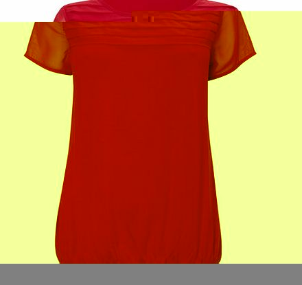 Bhs Red Pretty Pleated Jersey Top, red 9022733874