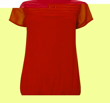 Bhs Red Pretty Pleated Jersey Top, red 9022733874