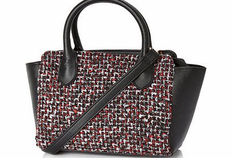 Bhs Red Tweed Textured Panel Grab Bag, red 3125783874