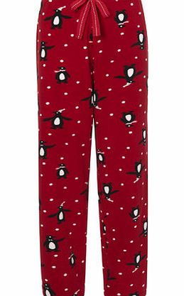 Red Womens Penguin Pyjama Pant, reds 729876933