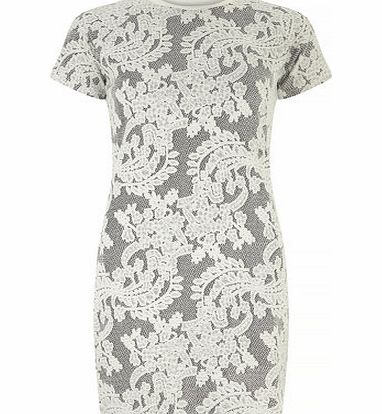 Bhs Rib Trim Jacquard Tunic, grey 19128800870