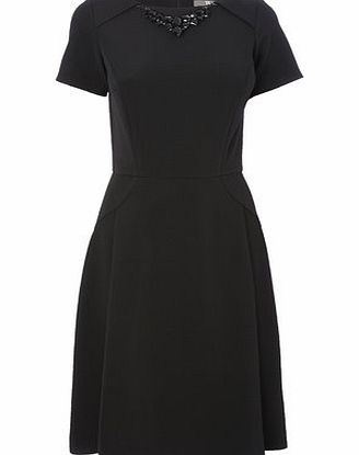 Bhs Ribbed Fit and Flare Dress, black 356328513