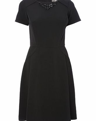 Bhs Ribbed Fit and Flare Dress, black 356328513