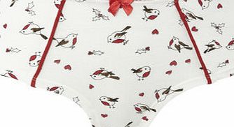 Bhs Robin Print Christmas Knicker, robin 4805128851
