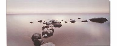 Rocks on a beach Canvas Wall Art 50x100cm, multi