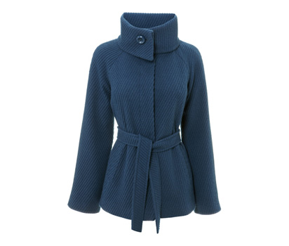 Roll collar belted coat
