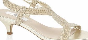 Bhs Rose Gold Kitten Heel Sandals, pearl 2847418165