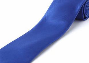 Bhs Royal Blue Herringbone Design Tie, Blue
