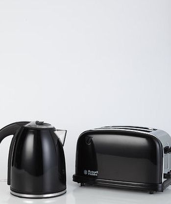 Bhs Russel Hobbs black kettle and toaster twin pack,