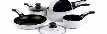 Bhs Russell Hobbs cream aluminium cookware set,