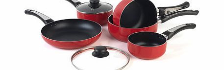 Bhs Russell Hobbs red aluminium cookware set, red