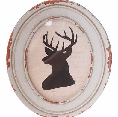 Sass and Belle grey distressed oval frame, grey