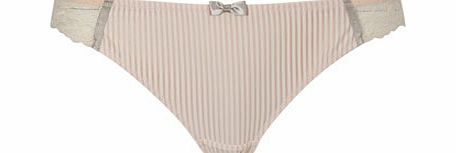 Bhs Secrets Pale Pink Stripe and Lace Knickers, pale