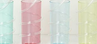 Bhs Set of 4 Straw High Ball Glasses, multi 9578519530