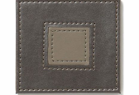 Bhs Set of Four Grey Faux Leather Coasters, grey