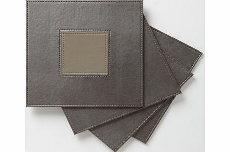 Bhs Set of Four Grey Faux Leather Placemats, grey