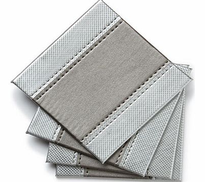Bhs Set of Four Grey Shiny Edge Coasters, grey