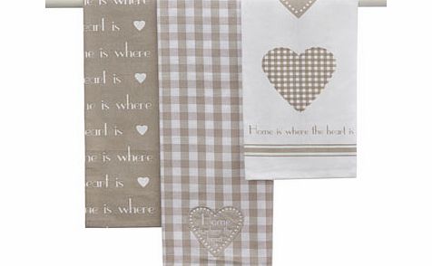 Bhs Set of three beige Home is where the heart is