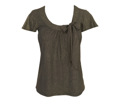 Shimmer foil neck top