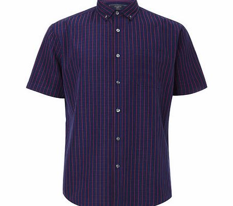 Bhs Short Sleeve Check Shirt, Navy BR51C22FNVY