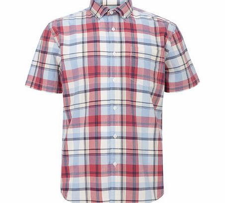 Bhs Short Sleeve Check Shirt, Pink BR51A12GPNK