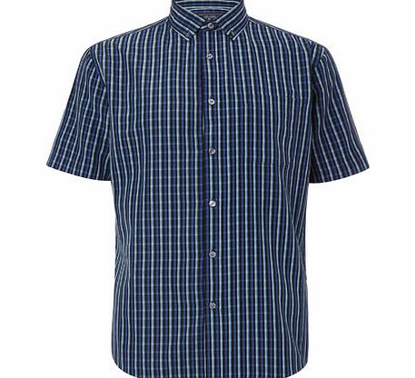 Bhs Short Sleeve Check Shirt, Teal BR51C22FTEA