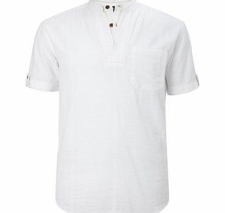 Bhs Short Sleeve Kaftan Shirt, White BR51A13GWHT