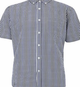 Bhs Short Sleeve Mid Checked Shirt, Blue BR51C21FBLU