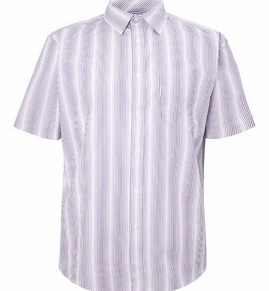 Bhs Short Sleeve Purple Multi Stripe Shirt, Purple