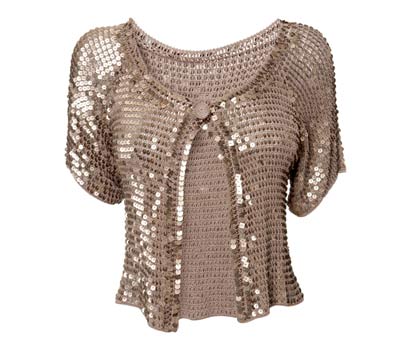 Short sleeve sequin bolero