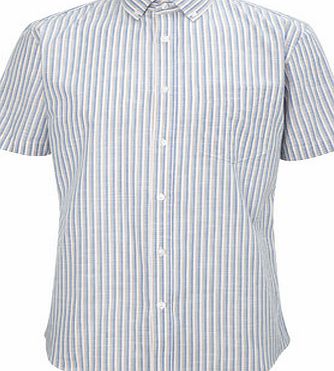 Bhs Short Sleeve Stripe Shirt, Cream BR51A14GNAT