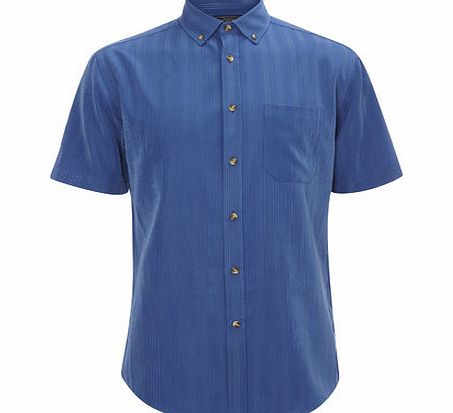Bhs Short Sleeve Textured Shirt, Blue BR51S02GBLU