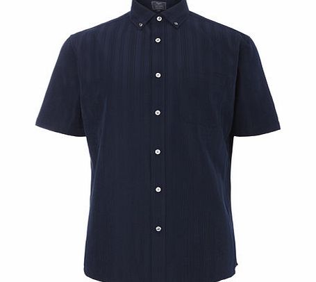 Bhs Short Sleeve Textured Shirt, Navy BR51P21FNVY