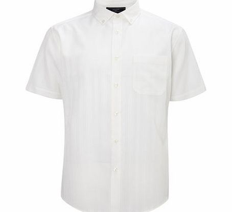 Bhs Short Sleeve Textured Shirt, White BR51S02GWHT