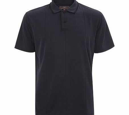 Bhs Short Sleeved Navy Check Soft Touch Polo Shirt,