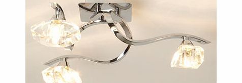 Bhs Silver Azita 3 Light Flush Light, silver