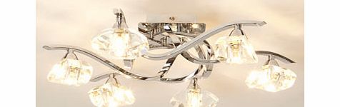 Bhs Silver Azita 6 Light Flush, silver 9709550430