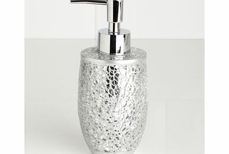 Silver Crackle Mosaic Soap Dispenser, silver