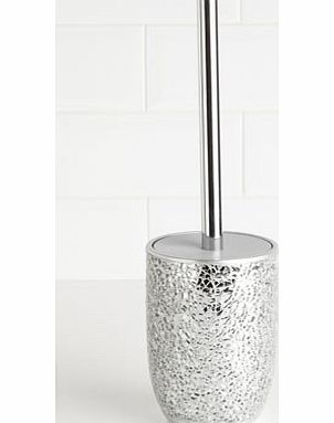 Silver Crackle Mosaic Toilet Brush, silver