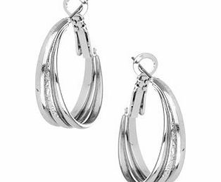 Bhs Silver Crossover Hoop Earrings, crystal