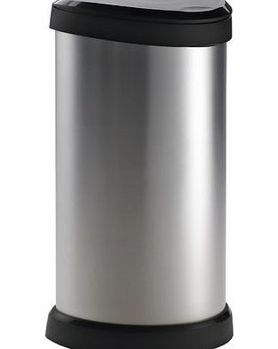 Bhs Silver Curver 40L Deco Pedal Bin, silver
