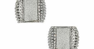Bhs Silver Glitter Square Earrings, silver 12178580430