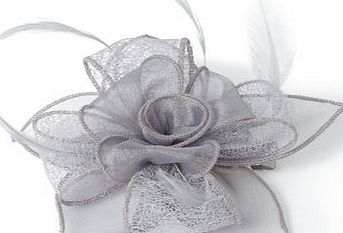 Bhs Silver Lace Rose Clip Fascinator, silver