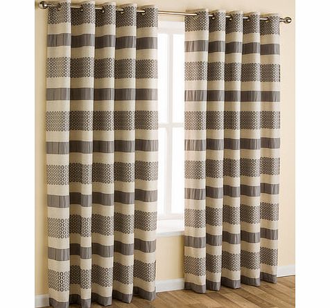 Bhs Silver oval and stripe eyelet curtain, silver