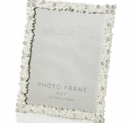 Bhs Silver Plated Crystal Cluster Frame 5x7``,
