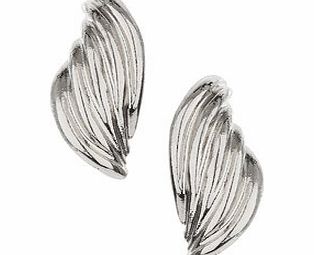 Bhs Silver Ridged Stud Earrings, silver 12178830430