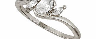 Bhs Silver Tri Stone Twist Ring, crystal 12178980240