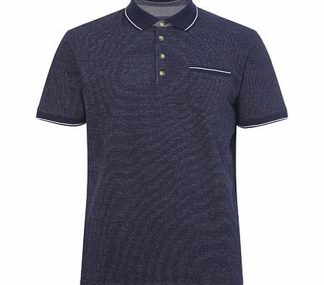 Bhs Smart Fine Stripe Polo Shirt, NAVY BR52S07GNVY