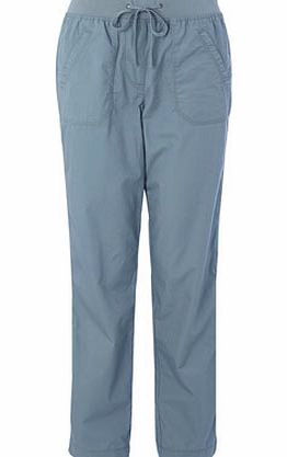 Bhs Soft Blue Rib Waistband Trousers, Blue and Green